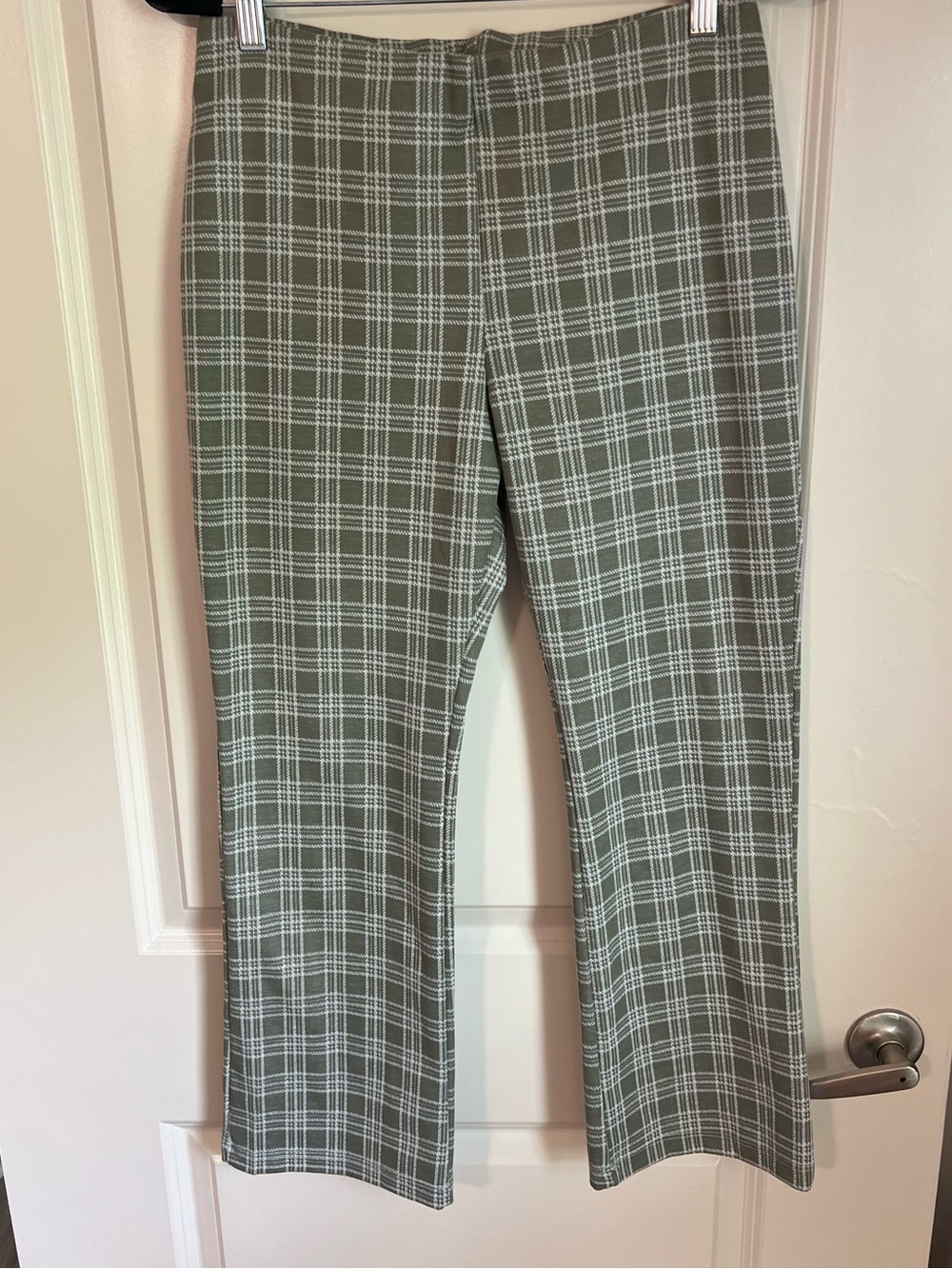 Altar'd State Olive Green & White Plaid Pants